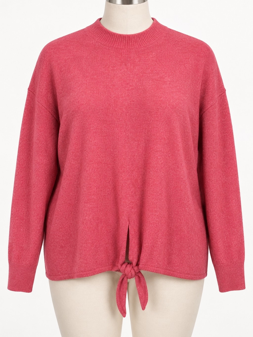 LOFT Rose Tie-Front Crewneck Sweater